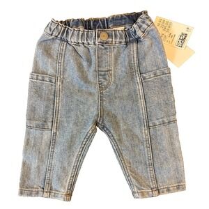 H&M Baby Boy Girl Jeans 6 Months Blue Patch Pocket Denim Toddler New With Tags